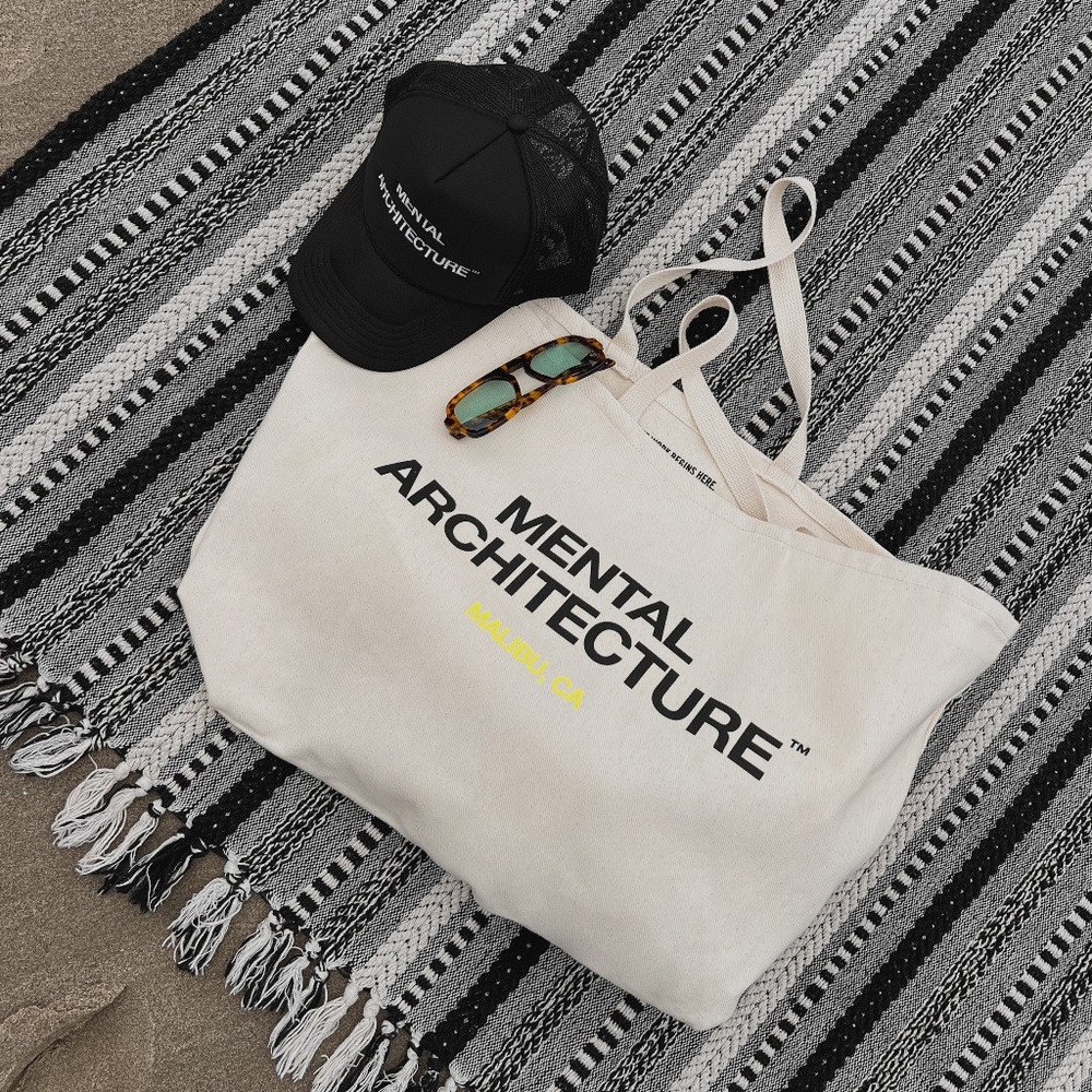 Amazing Mental Architecture Large Shopping Organic Cotton Tote Bag